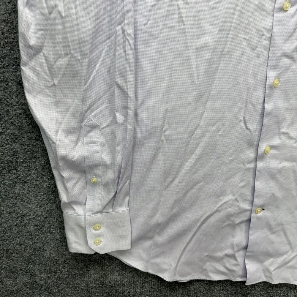 Banana Republic Non-Iron Slim Fit Button Shirt Mens L Purple Long Sleeve Dress